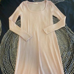 Pinkblush Maternity Purple Ribbed Midi Dress